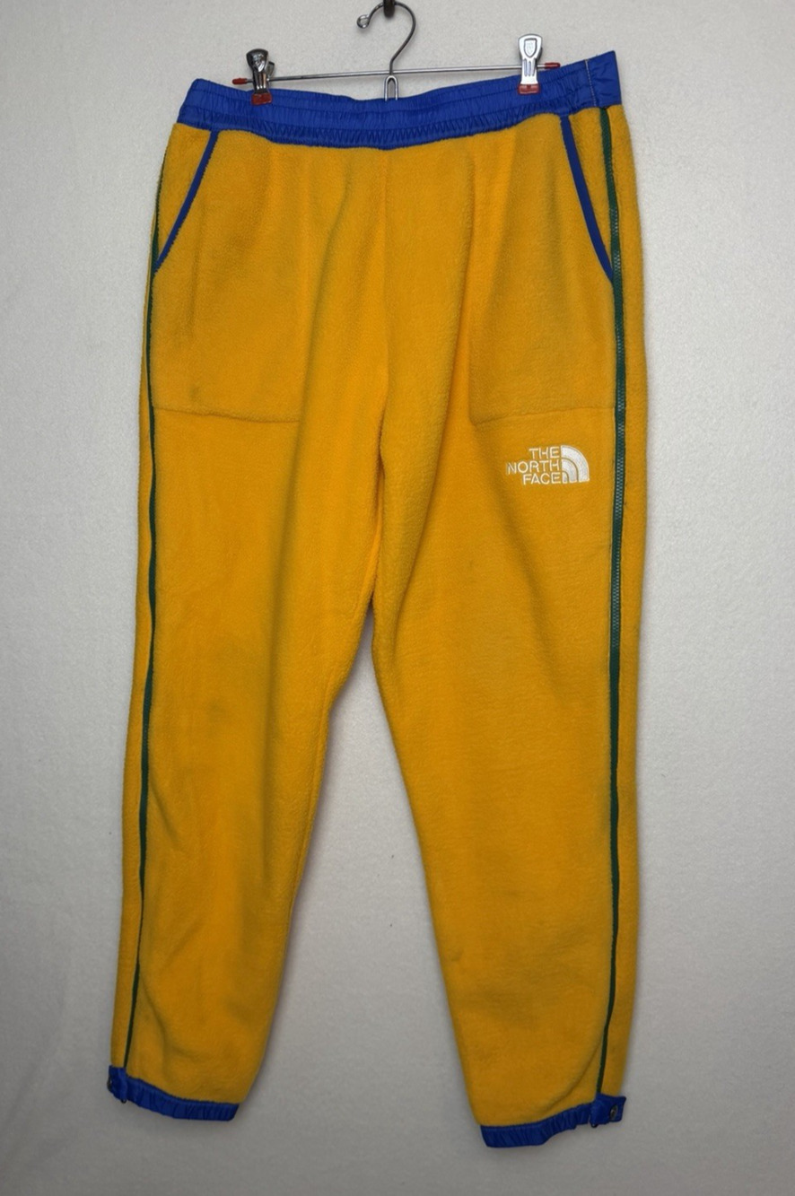 The North Face Colorblock Fleece Jogger Side Zipper Yellow Pants Men's Size L